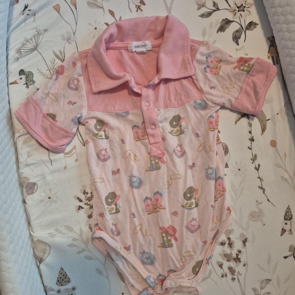 Baby One Piece with Animal Print - Pink